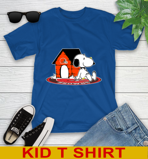 NFL Football Cleveland Browns Snoopy The Peanuts Movie Shirt Youth T-Shirt 9