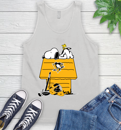 Pittsburgh Penguins NHL Hockey Snoopy Woodstock The Peanuts Movie Tank Top