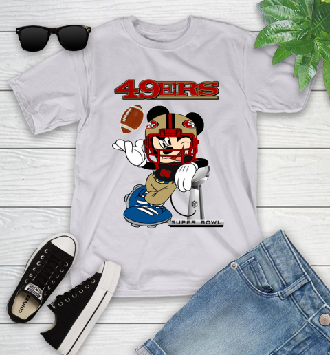 NFL San Francisco 49ers Mickey Mouse Disney Super Bowl Football T Shirt Youth T-Shirt 4