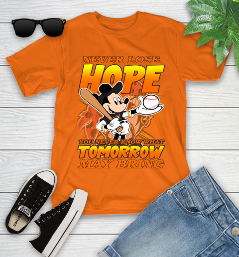 Pittsburgh Pirates MLB Baseball Mickey Disney Never Lose Hope Youth T-Shirt 9