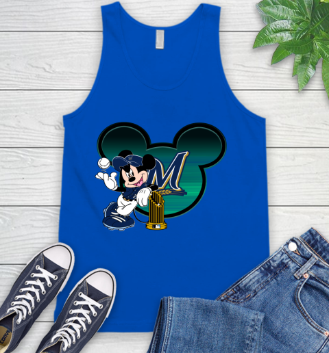 MLB Milwaukee Brewers The Commissioner's Trophy Mickey Mouse Disney Tank Top 5