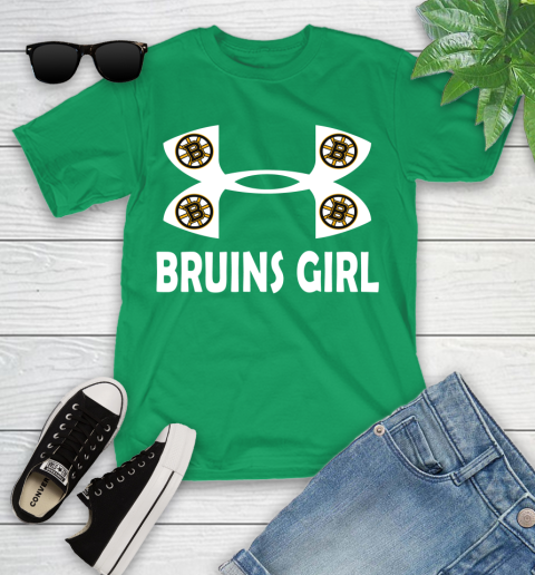 NHL Boston Bruins Girl Under Armour Hockey Sports Youth T-Shirt 8
