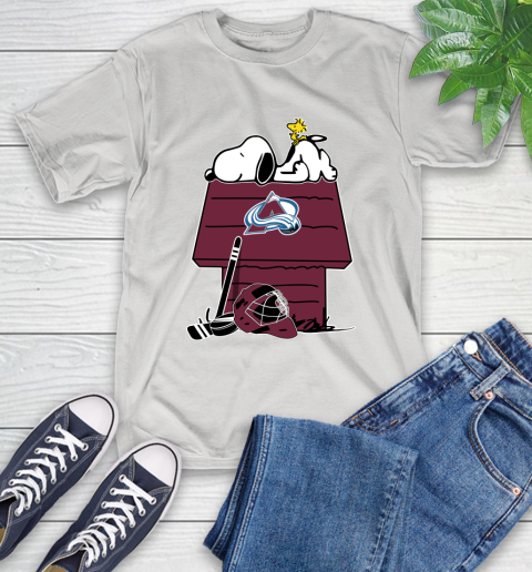 Colorado Avalanche NHL Hockey Snoopy Woodstock The Peanuts Movie T-Shirt
