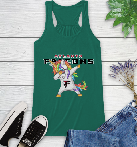 Atlanta Falcons NFL Football Funny Unicorn Dabbing Sports Racerback Tank 7