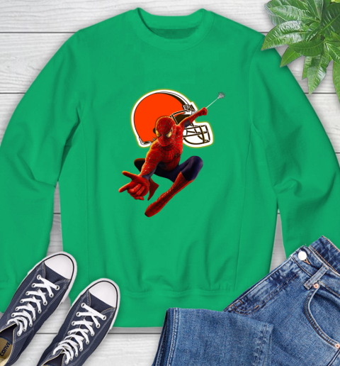 NFL Spider Man Avengers Endgame Football Cleveland Browns Sweatshirt 6