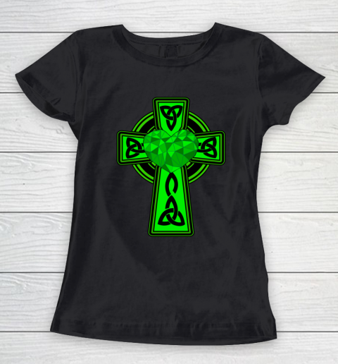 Irish Valentines Celtic Cross Irish American Heart Celtic Women's T-Shirt