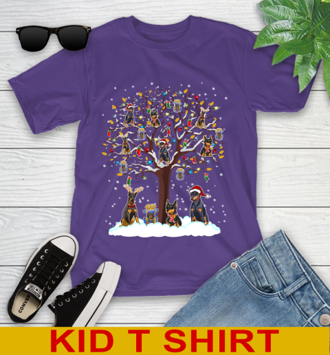 Doberman Pinscher dog pet lover light christmas tree shirt 99