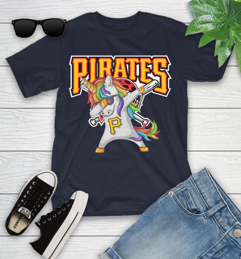 Pittsburgh Pirates MLB Baseball Funny Unicorn Dabbing Sports Youth T-Shirt 3