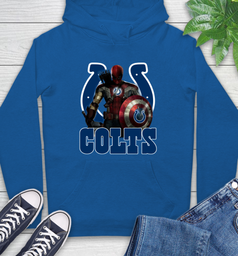 NFL Captain America Thor Spider Man Hawkeye Avengers Endgame Football Indianapolis Colts Hoodie 9