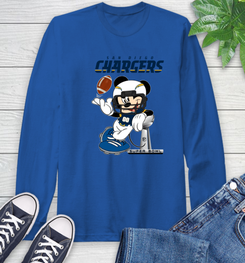 NFL San diego chargers Mickey Mouse Disney Super Bowl Football T Shirt Long Sleeve T-Shirt 9