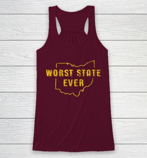 Worst State Ever Ohio Sucks Michigan Sports Fan Racerback Tank 2