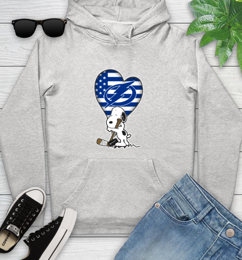 Tampa Bay Lightning NHL Hockey The Peanuts Movie Adorable Snoopy Youth Hoodie