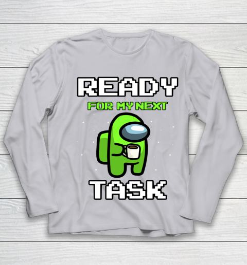 Among Us Shirt Ready For Work Green Youth Long Sleeve 3