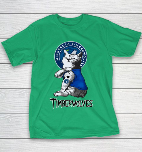 NBA Basketball My Cat Loves Minnesota Timberwolves Youth T-Shirt 3