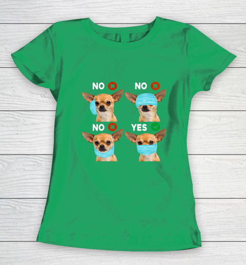 Funny Quarantined Chihuahua Dog How To Wear Mask Gift Women's T-Shirt 5