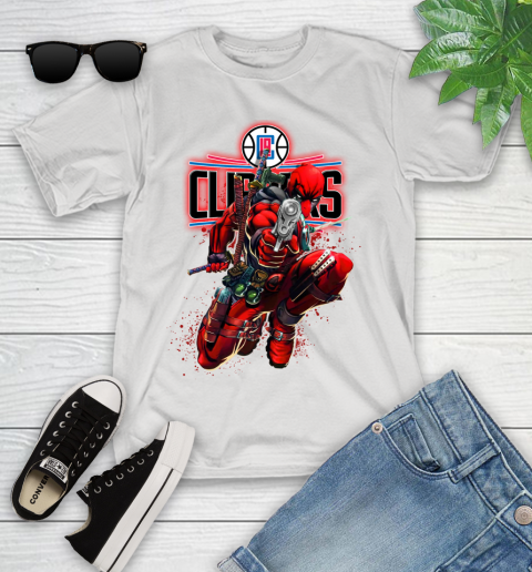 NBA Deadpool Marvel Comics Sports Basketball LA Clippers Youth T-Shirt