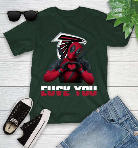 NHL Atlanta Falcons Deadpool Love You Fuck You Football Sports Youth T-Shirt 5