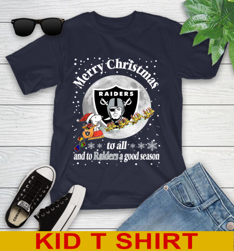 Oakland Raiders Merry Christmas To All And To Raiders A Good Season NFL Football Sports Youth T-Shirt 2