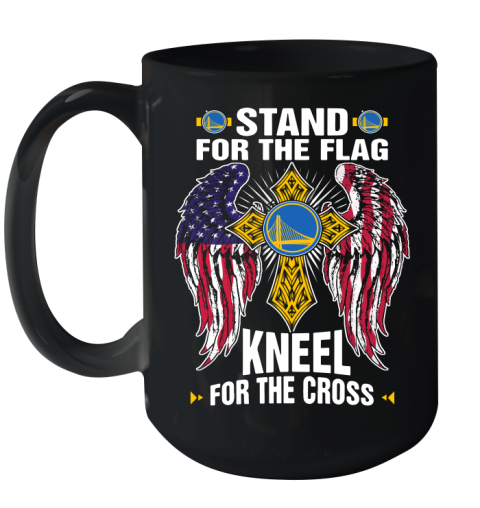 NBA Basketball Golden State Warriors Stand For Flag Kneel For The Cross Shirt Ceramic Mug 15oz