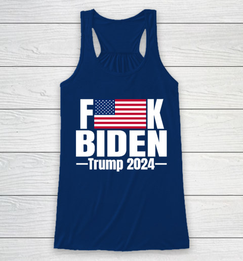 Fuck Biden American Flag Trump 2024 Racerback Tank 6