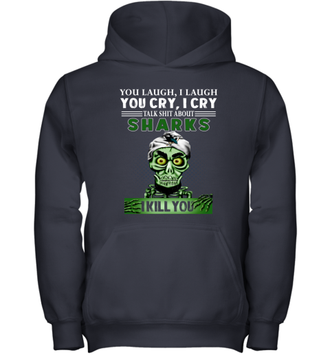 NHL Talk Shit About San Jose Sharks I Kill You Achmed The Dead Terrorist Jeffrey Dunham Hockey Z4LIPEAPLYG youth hoodie 43 95 151514 front navy