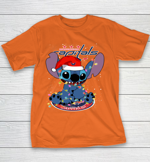 Washington Capitals NHL Hockey noel stitch Christmas Youth T-Shirt 3