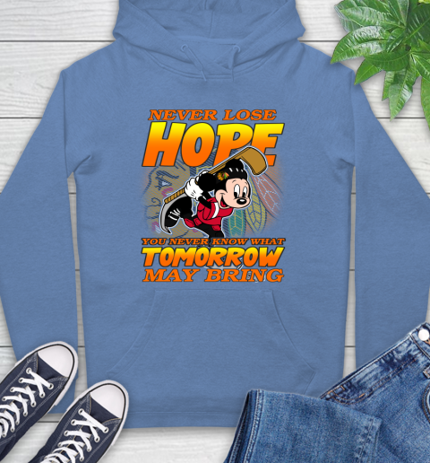 Chicago Blackhawks NHL Hockey ootball Mickey Disney Never Lose Hope Hoodie 11