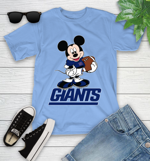 NFL Football New York Giants Cheerful Mickey Mouse Shirt Youth T-Shirt 11