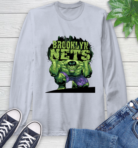 Brooklyn Nets NBA Basketball Incredible Hulk Marvel Avengers Sports Long Sleeve T-Shirt 6