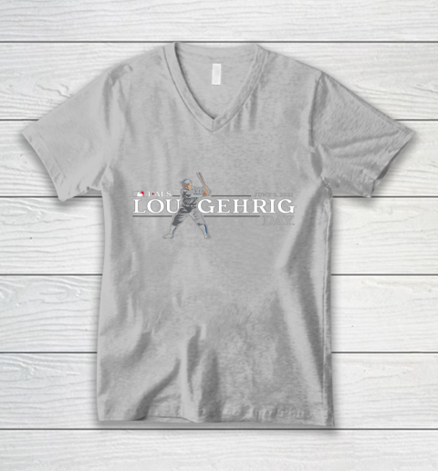 4 ALS Lou Gehrig Day V-Neck T-Shirt 3
