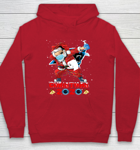 Carolina Panthers Funny Santa Claus Dabbing Christmas 2020 NFL Hoodie 7