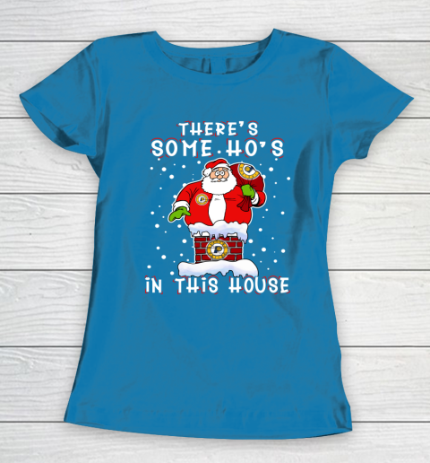 Indiana Pacers Christmas There Is Some Hos In This House Santa Stuck In The Chimney NBA Women's T-Shirt 6