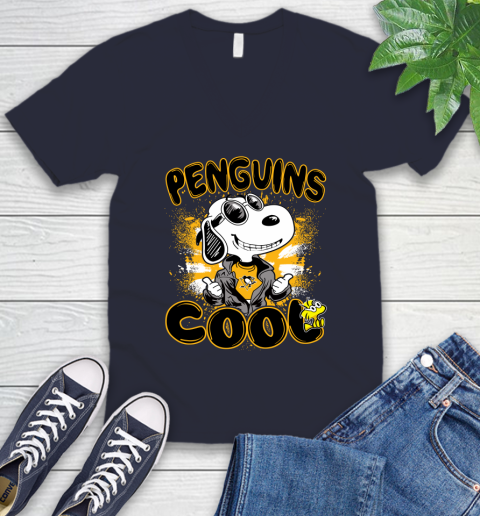 NHL Hockey Pittsburgh Penguins Cool Snoopy Shirt V-Neck T-Shirt 2
