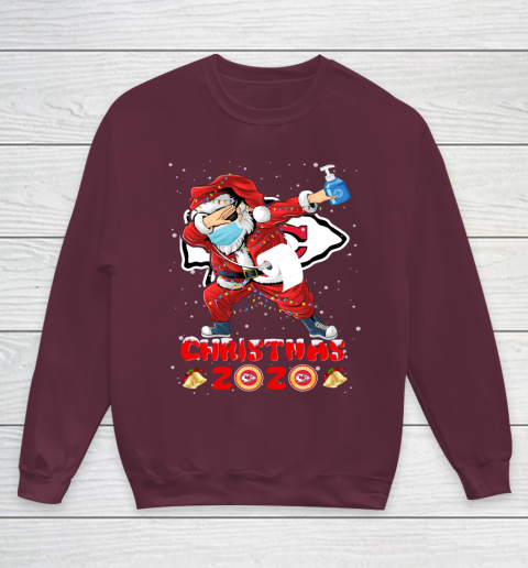 Kansas City Chiefs Funny Santa Claus Dabbing Christmas 2020 NFL Youth Sweatshirt 4