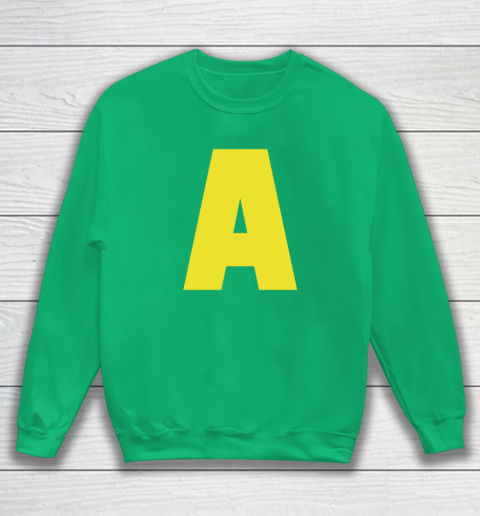 Yellow A On Red For Alvin Halloween Costume Sweatshirt 5