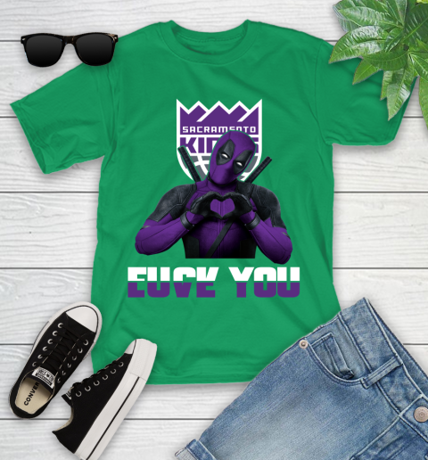 NBA Sacramento Kings Deadpool Love You Fuck You Basketball Sports Youth T-Shirt 8
