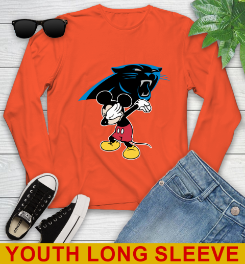 Carolina Panthers NFL Football Dabbing Mickey Disney Sports Youth Long Sleeve 4
