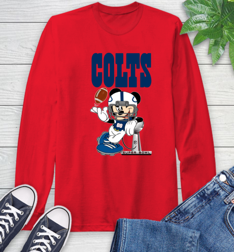 NFL Indianapolis Colts Mickey Mouse Disney Super Bowl Football T Shirt Long Sleeve T-Shirt 10
