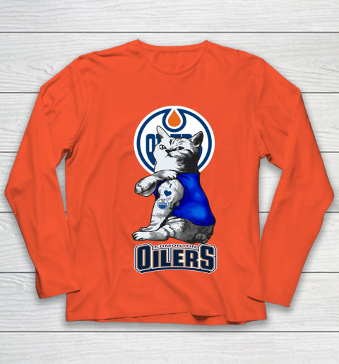 NHL My Cat Loves Edmonton Oilers Hockey Youth Long Sleeve 3