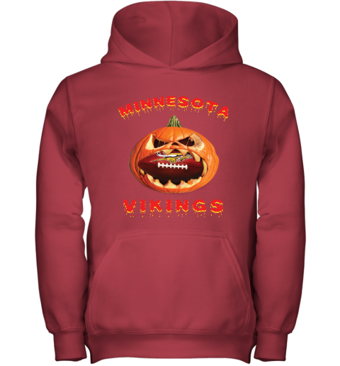 NFL Minnesota Vikings Halloween Pumpkin Football Sports G5SSEMCy6Mz youth hoodie 43 95 151514 front red