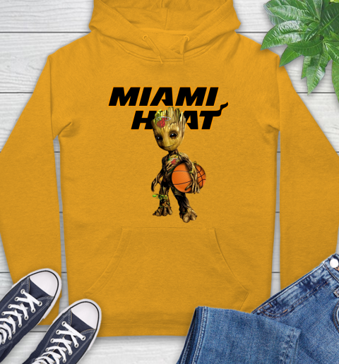 Miami Heat NBA Basketball Groot Marvel Guardians Of The Galaxy Hoodie 3