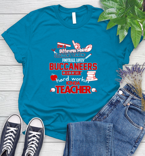 Tampa Bay Buccaneers NFL I'm A Difference Making Student Caring Football Loving Kinda Teacher Women's T-Shirt 10