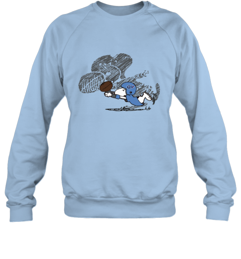 Tennessee Titans Snoopy Plays The Football Game lyvw tennessee titans snoopy plays the football game sweatshirt 35 front light blue