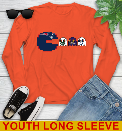 New England Patriots NFL Football Pac Man Champion Youth Long Sleeve 4