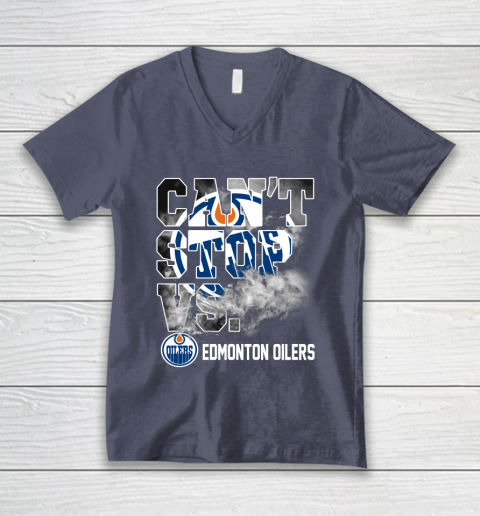 NHL Edmonton Oilers Hockey Can't Stop Vs V-Neck T-Shirt 7