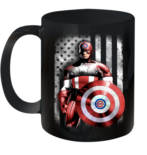 Chicago Cubs MLB Baseball Captain America Marvel Avengers American Flag Shirt Ceramic Mug 11oz