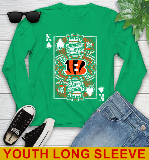 Cincinnati Bengals NFL Football The King Of Spades Death Cards Shirt Youth Long Sleeve 7