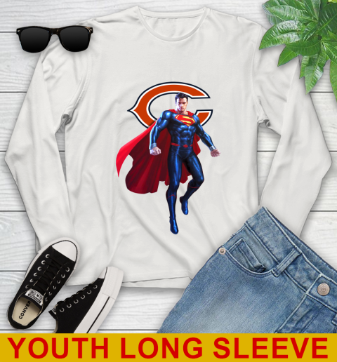 NFL Superman DC Sports Football Chicago Bears Youth Long Sleeve 12