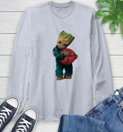 NBA Groot Guardians Of The Galaxy Basketball Sports Portland Trail Blazers Long Sleeve T-Shirt 6