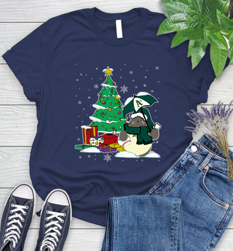 Oakland Athletics MLB Baseball Cute Tonari No Totoro Christmas Sports Women's T-Shirt 14